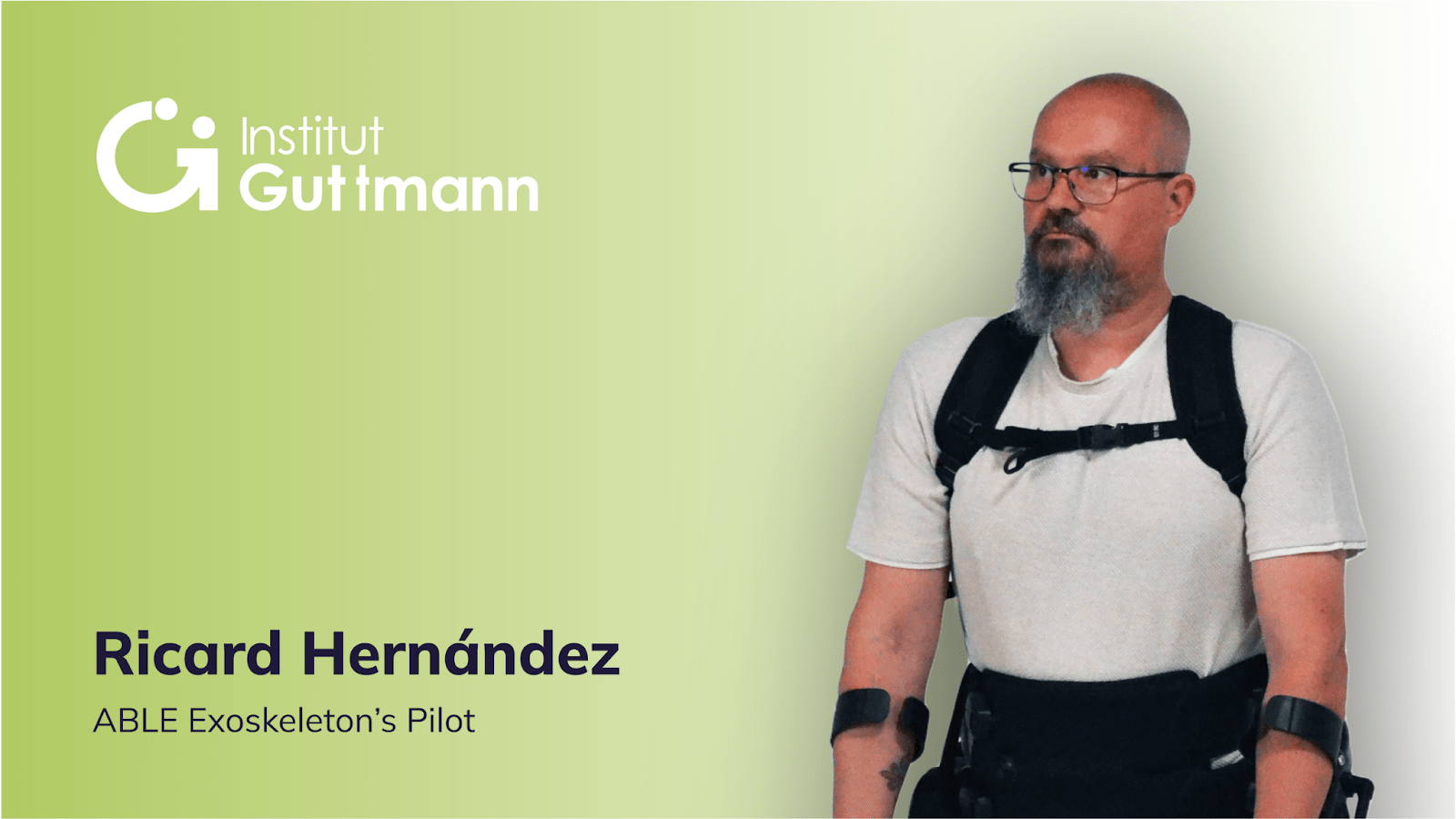 Ricard Hernández con exoesqueleto